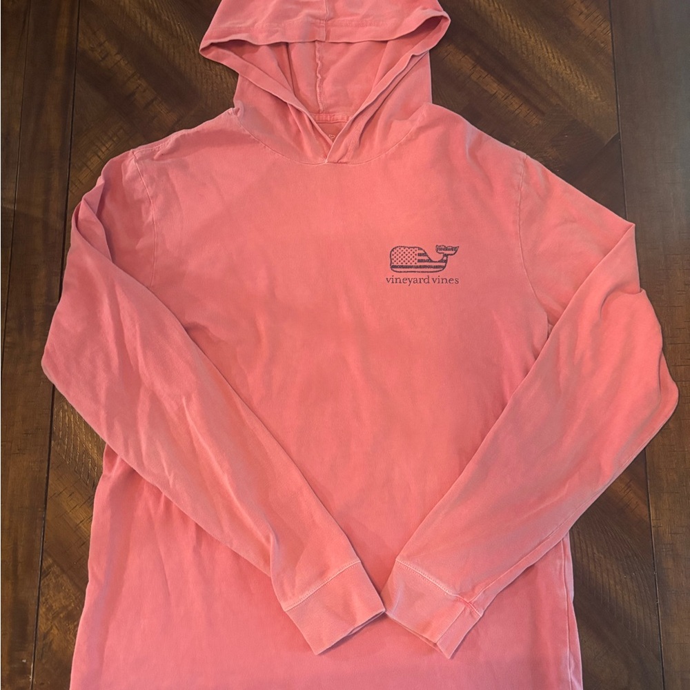 Vineyard Vines Coral/Pink Cotton Hoodie, Men’s S